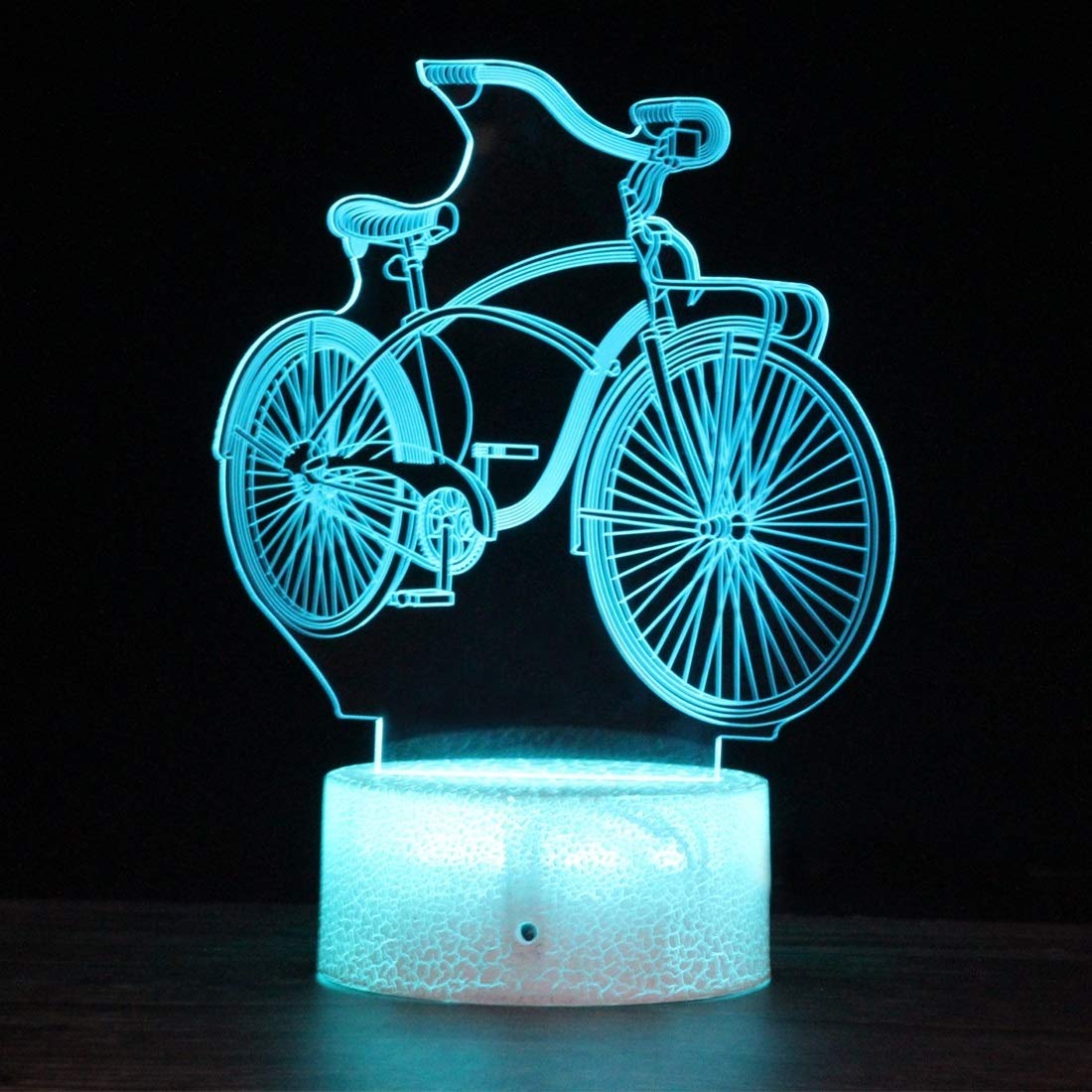夜間の創造的な3D LEDの装飾的な亀裂ベースの自転車、リモコンのバージョン、子供のおもちゃクリスマスの誕生日プレゼント MYCH