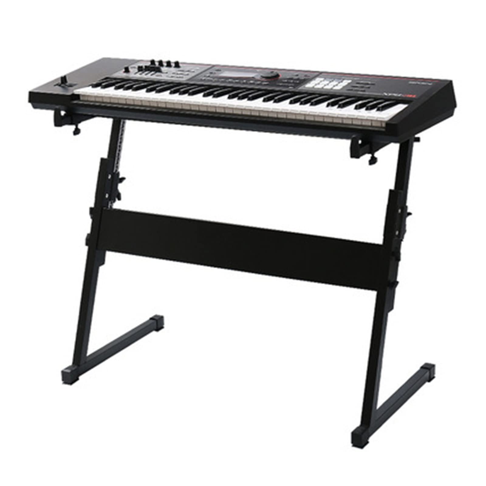 電子ピアノ 台 段階ピアノやその他のキーボードのためのキーボードスタンド頑丈な調節可能スタンド (色: Black Size: 83x56-79.